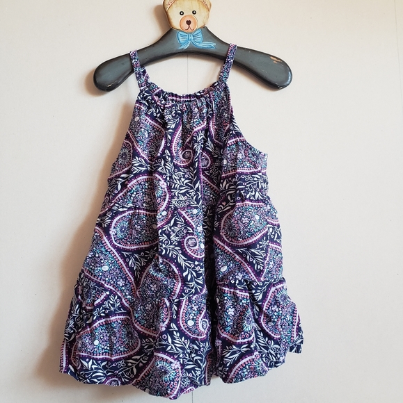 3/$20 Old Navy Purple Blue Floral Paisley Print Swing Tank Top, size 6-7 girls - Picture 5 of 8